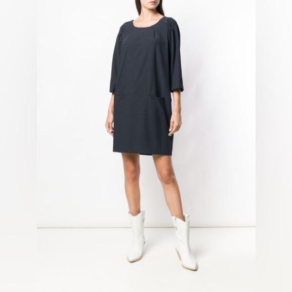 COTÉLAC NWT Short Textured Shift Dress - Blue - Picture 1 of 10